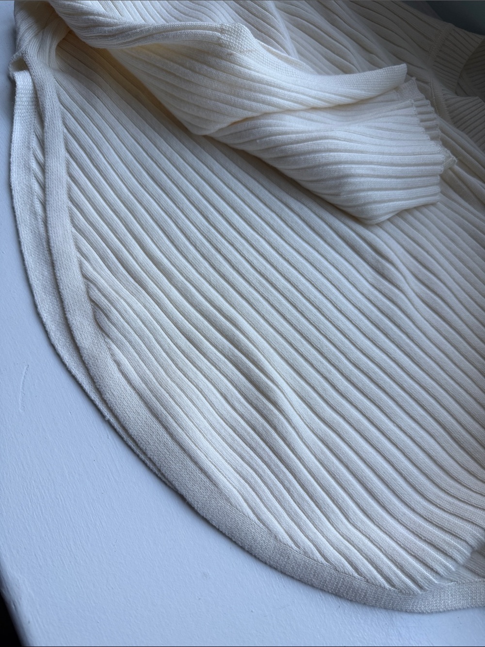 Pink Rose Cream Ribbed Pullover Sweatshirt - Picture 4 of 5